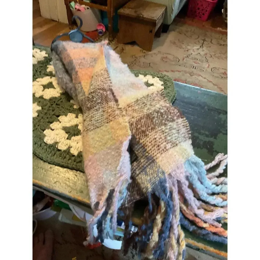 Patchwork Knit Scarf - Cozy Multicolor Design